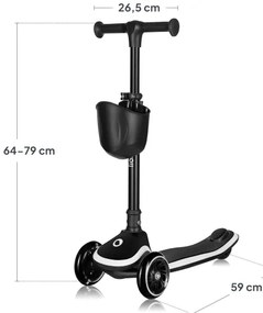 Lionelo - Monopattino per bambini MEY 3xAAA Nero Onice