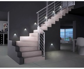 Segnapasso LED Nero 4W per Scatola 503 - Luce Asimmetrica Colore Bianco Naturale 4.200K