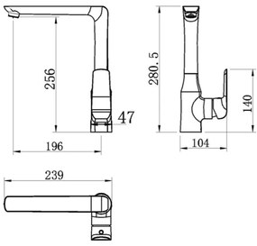 Novaservis - Miscelatore per lavello NOBLESS TINA nero