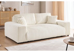 Divano color crema con rivestimento in velluto a coste 178 cm Justin – Ropez