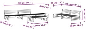 Set Salotto da Giardino 6 pz in Legno Massello di Douglas