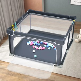 Costway Box per bambini pieghevole con pareti in rete traspirante, Recinto portatile con ventose antiscivolo