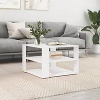 Tavolino da Salotto Bianco 59,5x59,5x40 cm in Legno Multistrato 834245