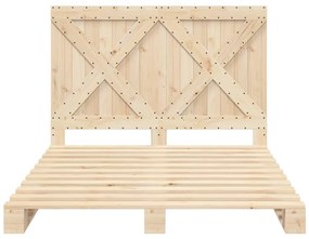 Giroletto con testiera 160x200 cm in legno massello di pino