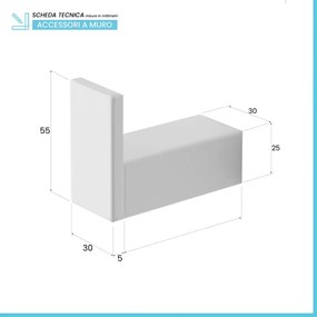 Set due appendini portasciugamani da muro in alluminio bianco Sky
