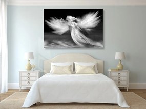 Quadro su tela – Aspetto dell'angelo tra le nuvole in bianco e nero