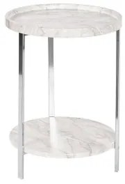 Tavolo aggiuntivo DKD Home Decor Bianco Argentato Metallo Legno MDF 40 x 40 x 53 cm