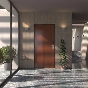 Porta blindata DI.BI. Code Tast L 80 x H 200 cm in melaminico noce tanganika/bianco, apertura spingere a sinistra, falso telaio incluso