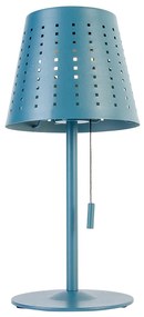 Lampada da tavolo da esterno blu con LED dimmerabile a 3 livelli ricaricabile e solare - Ferre