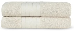 Set di 2 asciugamani in spugna di cotone beige 70x140 cm - Good Morning