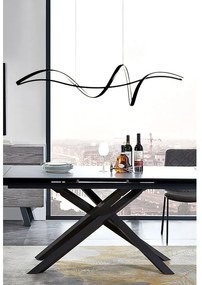 Lampadario LED design Carola nero, luce naturale 1500 lumen, NOVECENTO