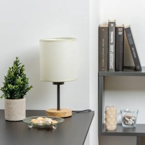 Brilagi - Lampada da tavolo NUBILA WOOD 1xE27/25W/230V quercia/nero/color crema