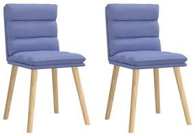 Sedie Da Pranzo 2 Pz Blu Jeans İn Tessuto /