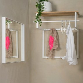 Attaccapanni da parete bianco/di colore naturale in metallo con scaffale 76 cm Rizzoli – Spinder Design