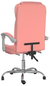 Poltrona da ufficio reclinabile rosa in similpelle