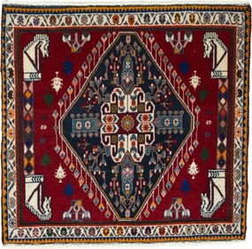 Shiraz Tappeto 70x70 Rosso (Iran) Annodato A Mano