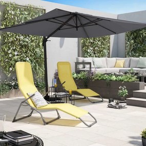 Ombrellone a palo laterale grigio Aura NATERIAL con telo rettangolare antracite L 281 x P 386 x H 275 cm