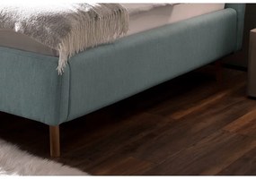 Letto matrimoniale imbottito azzurro con contenitore con rete inclusa 160x200 cm Lotte – Meise Möbel