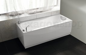 Novellini Calypso Vasca standard 160x70 Con Telaio Poggiatesta Colonna Di Scarico senza rubinetteria e 2 pannelli Bianco