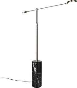 Lampada da terra LED nera e argentata (altezza totale 145 cm) Fiore – Trio Select