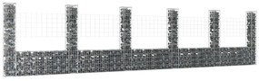 Cesto Gabbione A U Con 6 Pali İn Ferro 620x20x150 Cm /