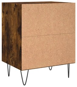 Comodini Rovere Fumo 2 pz 40x30x50 cm in Legno Multistrato