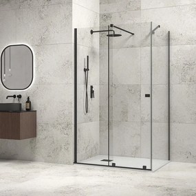 Box doccia frameless 70x160 colore nero anta scorrevole | KNM4000W-N - KAMALU