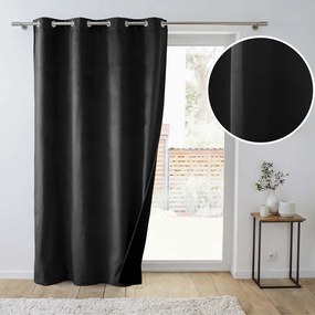 Tenda termoisolante nera in velluto 140x260 cm Polarchic – douceur d'intérieur