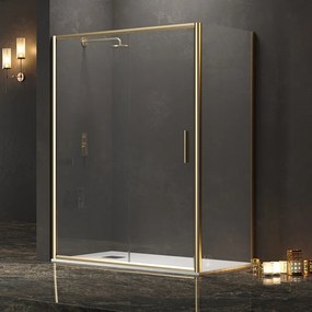 Box doccia angolare 80x110 oro opaco scorrevole | KE-4000G - KAMALU