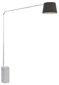 Piantana Contemporanea Corner Marmo Bianco Diffusore Tessuto Nero 1 Luce E27