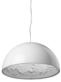 Flos Skygarden 2 Lampada 90 cm sospesa a luce diffusa interno in gesso vetro opalino e cupola Bianco lucido