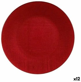 Piatto da pranzo Rosso Vetro Ø 32 cm (12 Unità)