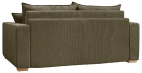 Divano verde/marrone allungabile con rivestimento in velluto a coste 225 cm Augustin – Bobochic Paris