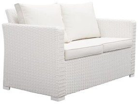 Divano da giardino con cuscino bianco e braccioli Luma NATERIAL da 2 posti, struttura in alluminio seduta in alluminio bianco, L 138 x H 79.5 x P 78.5 cm