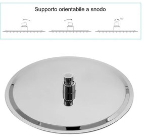 Kit doccia incasso cromato completo di soffione 25 cm inox e kit doccetta Recta