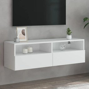 Mobile Tv A Parete Bianco 100x30x30 Cm İn Legno Multistrato /