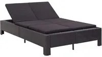 Lettino Prendisole a 2 Posti con Cuscino Nero in Polyrattan cod mxl 64370