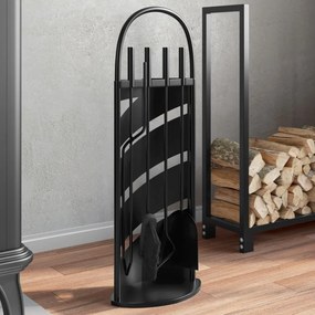 Set Attrezzi Per Caminetto 5 Pz 23x15x66 Cm İn Acciaio /