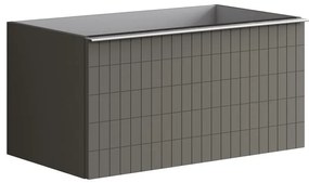 Mobile da bagno sotto lavabo Pixel grid grigio laccato opaco L 80 x H 40 x P 45.5 cm 1 cassetto, lavabo non incluso
