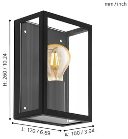 Eglo 94831 - Lampada da esterno ALAMONTE 1 1xE27/60W/230V