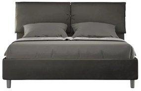 Letto contenitore da 160x190 in microfibra grigio Mados