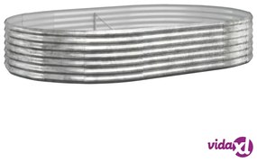 vidaXL Letto Giardino Acciaio Verniciato Polvere 214x140x36cm Argento