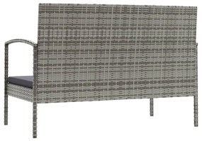 Set divani da giardino 16 pz con cuscini in polyrattan grigio