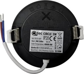Lampada LED da incasso CIRCLE LED/3W/230V 4000K diametro 9 cm nero