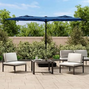 Ombrellone A Doppia Testa Con Led Azzurro 316x240 Cm /