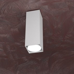 Plafoniera Moderna Cubica Area Metallo Grigio 1 Luce Gx53 25Cm