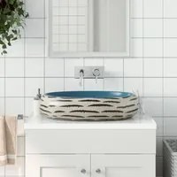 Lavabo da Appoggio Multicolore Ovale 59x40x15 cm Ceramica 155085