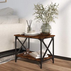 Tavolino da salotto rovere fumo 55x38x45 cm legno multistrato