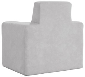 Divano per bambini grigio chiaro in morbido peluche