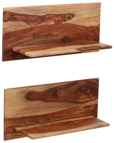 Mensole 2 Pz 58x26x20 Cm İn Legno Massello Di Sheesham /